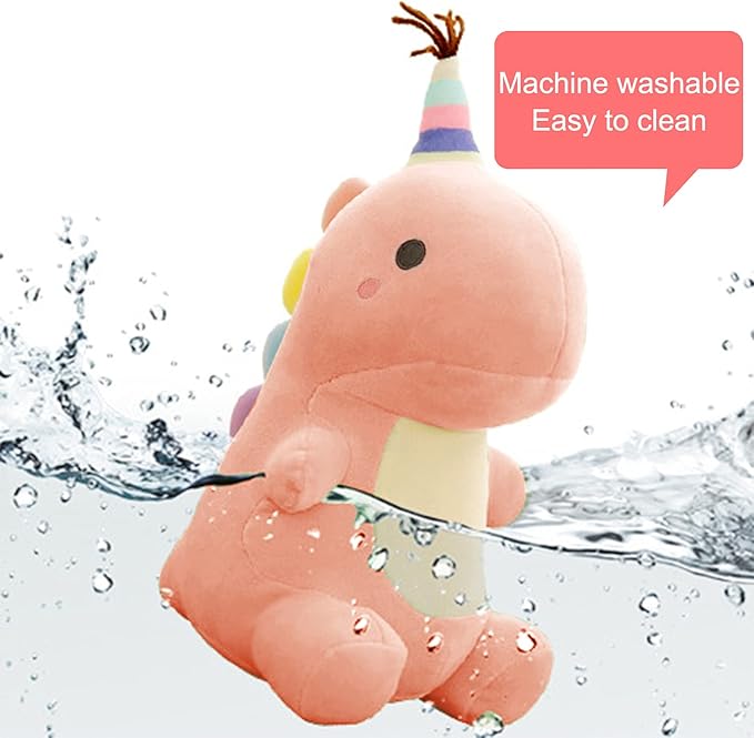 Stuffed Animal Plush Toys, Cute Dinosaur Toy, Soft Dino Plushies for Kids Plush Doll Gifts for Boys Girls (Pink, 19.7 Inch)