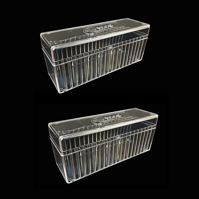 MUDOR 2 Pack Coin Slab Storage Box, Plastic Coin Slab Holder for Coin Collectors, Transparent Coin Holder Case Compatible with 20 Slab PCCB PCGS Coin Holders, Olny Box