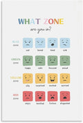 BFXLMKI Mood Meter, Zones of Regulation, Classroom Decor, Feelings Chart, Classroom Posters, Self-Regulation Coping Skills, School Counselor Unframe-style 20x30inch(50x75cm)