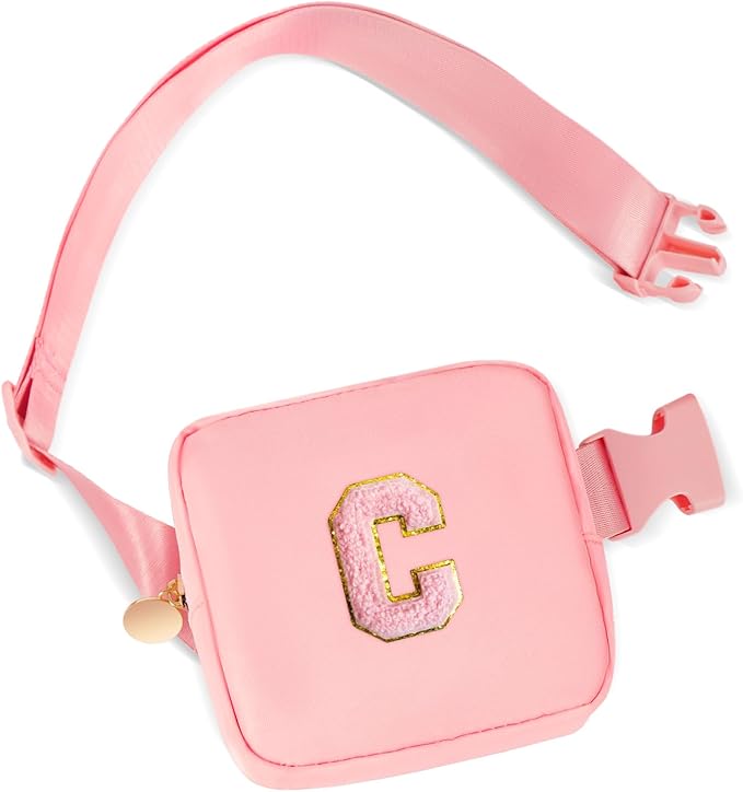 Customized Birthday Gifts for 2 3 4 5 6 7 8 9 10 11 Year Old Girls - Mini Fanny Pack Cute Crossbody Bag Trendy Stuff,Graduation Gifts for Girls Teens Kids Daughter Sister Her - Peach,C