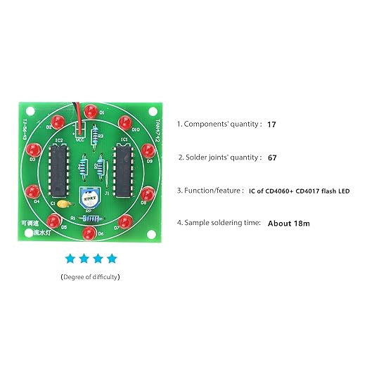 Soldering Practice Kit DIY Adjustable Flash LED Plug-in Circuit Kit Learn Soldering Kit For DIYers Learning Electronics (05H1002)