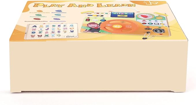 Hoarosall Busy Board,Montessori Toys for 1+ Year Old Boys & Girls,Travel Activities for Toddlers,Sensory Toy for Kids with Autism,Perfect Christmas Birthday Gift Ideal (Busy Board v6)