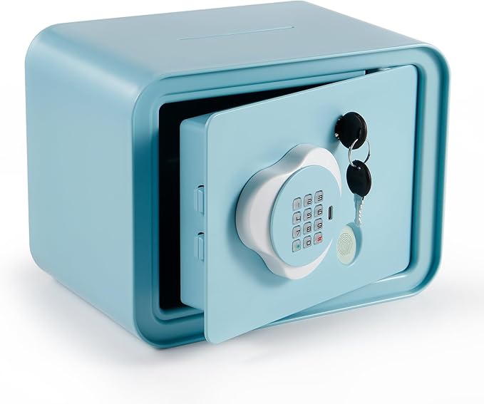 Piggy Bank Electronic Mini ATM for Kids Baby Toy, Safe Coin Banks Money Saving Box Password Code Lock for Children,Boys Girls Best Gift (Blue)