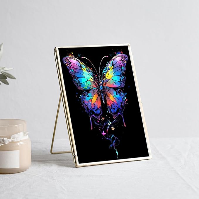 Glow in The Dark Scratch Art Paper，Engraved Landscape Scratch Painting Rainbow Board (12 Sheets A4) Adults, Fun Sketch Card Creative Craft Toy (Animals/Landscapes) by Iskueal.