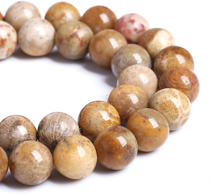 120PCS 6MM Natural Stone Coral Jade Chrysanthemum Beads for Jewelry Making DIY Bracelet
