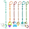 Toy Straps for Baby, Adjustable Toy Holder for Stroller Accessories, Silicone Baby Tether Pacifier Clip, No Throw Baby Travel Essential Leash for High Chair, Car Seat (6-Pack)