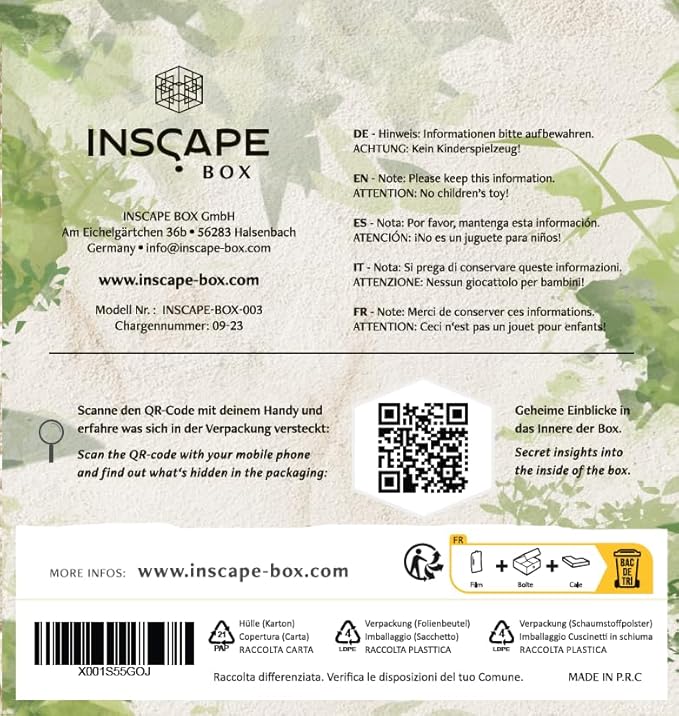 INSCAPE Maya´s Myths - Puzzle Box - Escape Room in A Box - Cluebox - Gift Puzzle Boxes for Adults with Hidden Compartments - Escape Room Puzzles Escape Room Game - Brain Teasers Puzzles for Adults