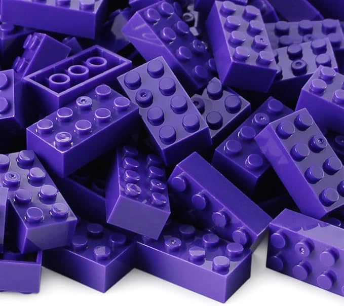 Feleph 2x4 Bricks Dark Purple 320 Pieces Parts Classic Building kit Creative Play Set Basic Blocks Toy Accessories Compatible with 3001 Major Brands