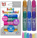 The Pencil Grip Kwik Stix Metalix Paint Pens, Metallic Tempera Paint Pens, Super Quick Drying, 6 Count - TPG-613, Gold,silver,pink,green,blue,purple