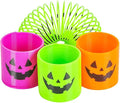 The Dreidel Company Halloween Coil Spring, Pumpkin Jack-O-Lantern Circle Shaped Coils, Neon Colors Magic Spring Toy, Party Favor for Kids, 1.4" Inches (35mm) (24-Pack)