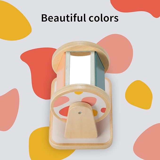 Montessori Spinning Drum, Montessori Toys for Babies 6-12 Months, Montisory Baby Toys for 1 Year Old Infant, Wooden Toy for Baby