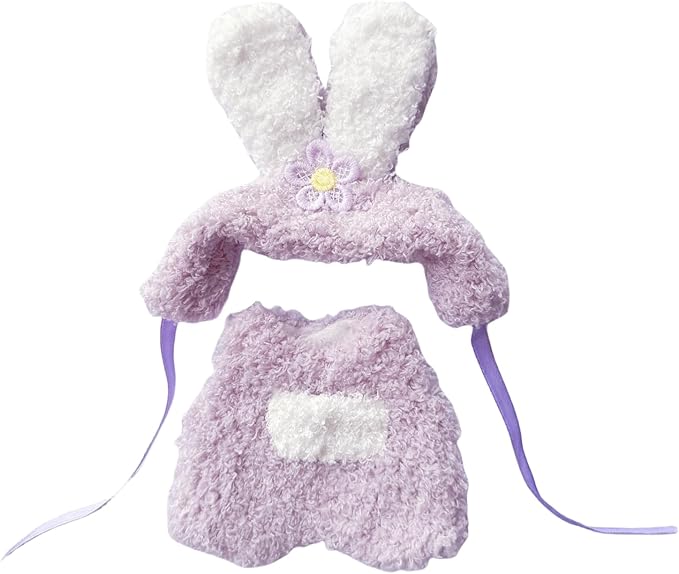 17cm Doll Clothes Set, Overalls Set for 6.7inch Doll Suit, Faking Animal Style Outfit Jumpsuit, Cute Fashion Dress Up Clothes Accessories for 1st/2nd/3rd Gen Dolls (Rabbit)