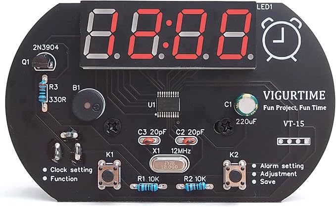 4-Digit Digital Clock Soldering Project Kit for Learning Practicing Teaching Electronics, Great STEM Project and Gift