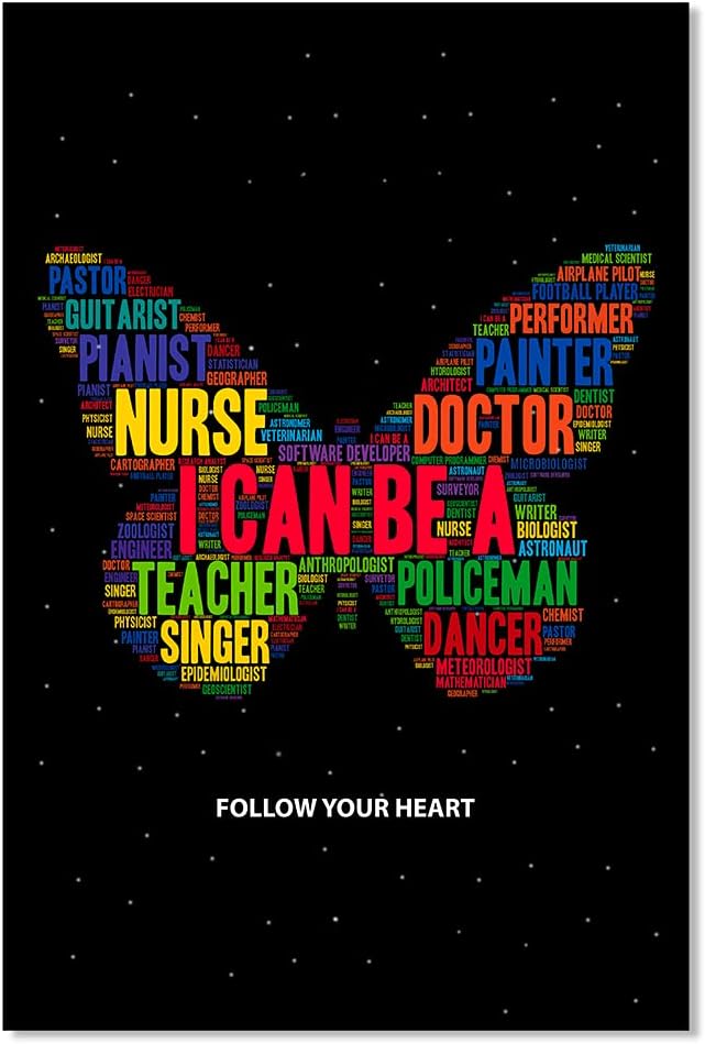 FLYAB Inspirational Classroom Posters - Motivation Career Options Positive Posters for Middle School Elementary Classroom Bulletin Board Decorations Poster Teacher Supplies