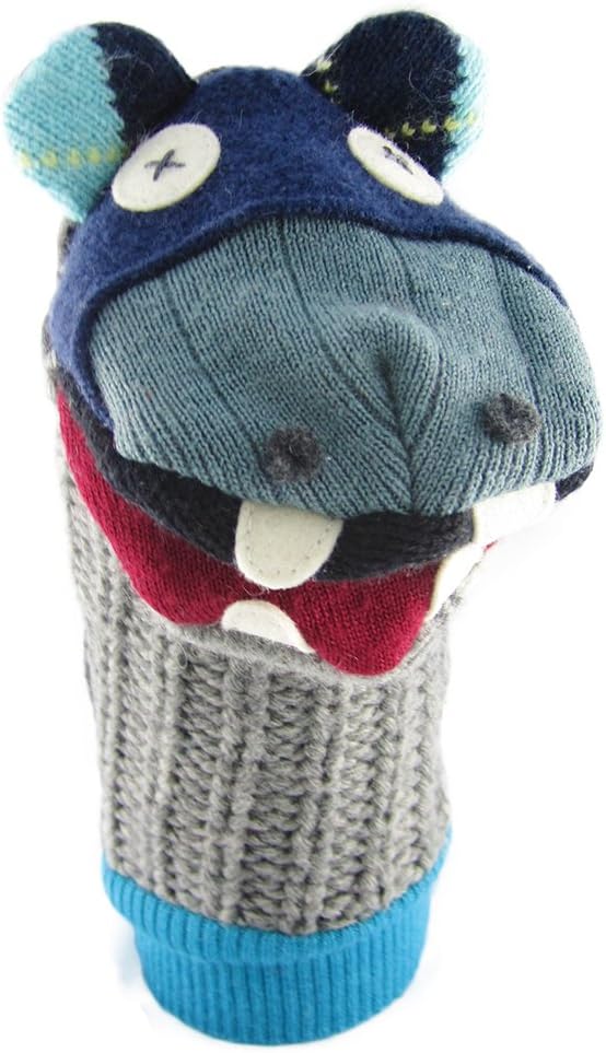 Cate & Levi - Hand Puppet - Premium Reclaimed Wool - Handmade in Canada - Machine Washable (Hippo)