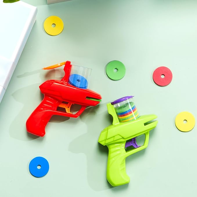 Sumind 2 Pieces Foam Disc Launcher Zip Shot Shooter Disc Shooter (Red, Green)