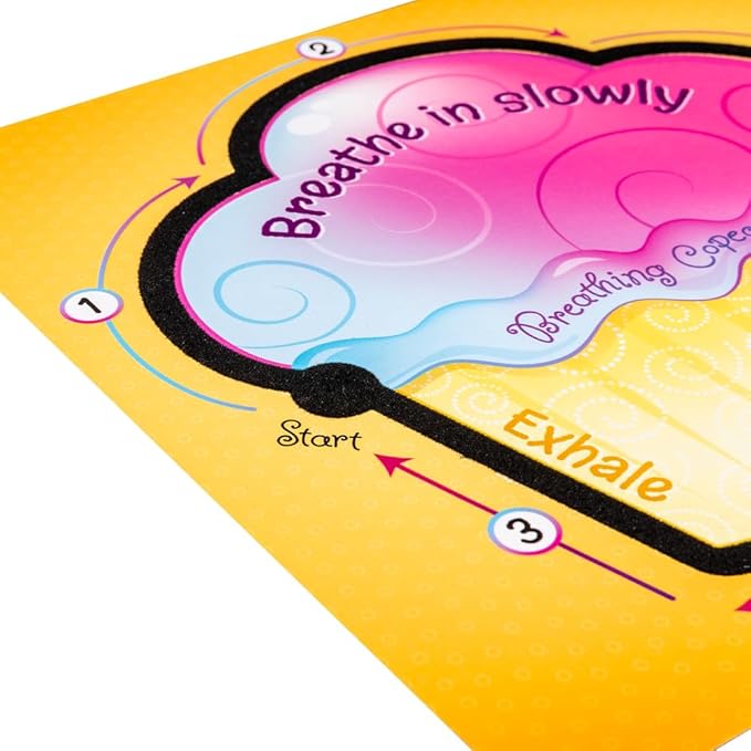 Really Good Stuff Tactile Breathing Copecake Cards - Social-Emotional Learning Tools for Children - Calming, Meditative Classroom Supplies - Promotes Relaxation & Helpful Breathing Techniques