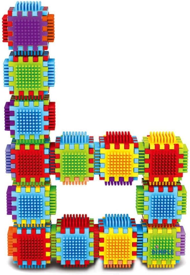 Dimple 2 Sets of 60 Blocks Total 720-Piece Set Large Stacking Blocks and Interconnecting Building Set for Boys & Girls, Great Toy for Child Development for Kids and Toddlers