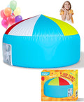 Skywin Inflatable Tent for Kids (Camo Dark Grey), Inflatable Air Tent for Kids Sets Up and Stores Away in Seconds, Improved Blow up Fort (Fan NOT Included) (Beach Ball Blue)
