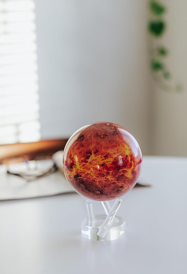 MOVA Globe – Venus 6” | Solar Powered Rotating Planet Model for Decor or STEM Learning | Based on NASA Imagery