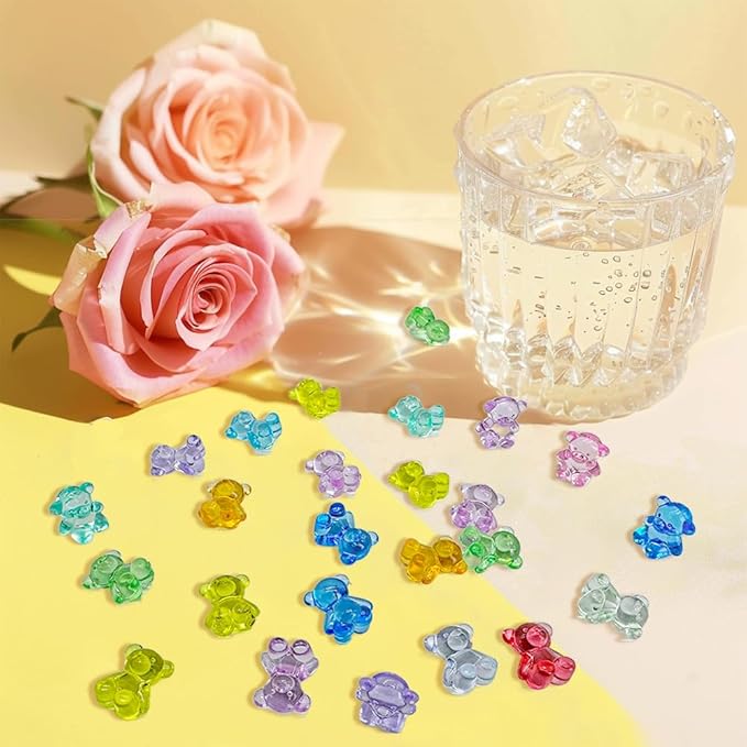 200 Pcs Acrylic Bears Sensory Bin Filler Plastic Bears Figurines Tiny Resin Animals to Hide Bulk Wedding Birthday Party Favors,Cute Table Decors,Gifts,Room Art Crafts,10 Colors