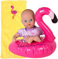 Adora Splash Time Babies Collection, 8.5” Baby Doll with Sweet Baby Smell, Premium QuickDri Vinyl and Machine Washable, Includes Clothes and Accessories, Birthday Gift For Ages 3+ - Fun Flamingo