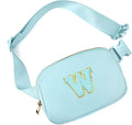 Gitus Gifts for 8 9 10 11 12 Year Old Girls Belt Bag Fanny Pack Crossbody Bags with Initial Letter Patch Cute Stuff Birthday Gifts for Teen Girls Women Personalized Trend Stuff (Icing Blue-W)
