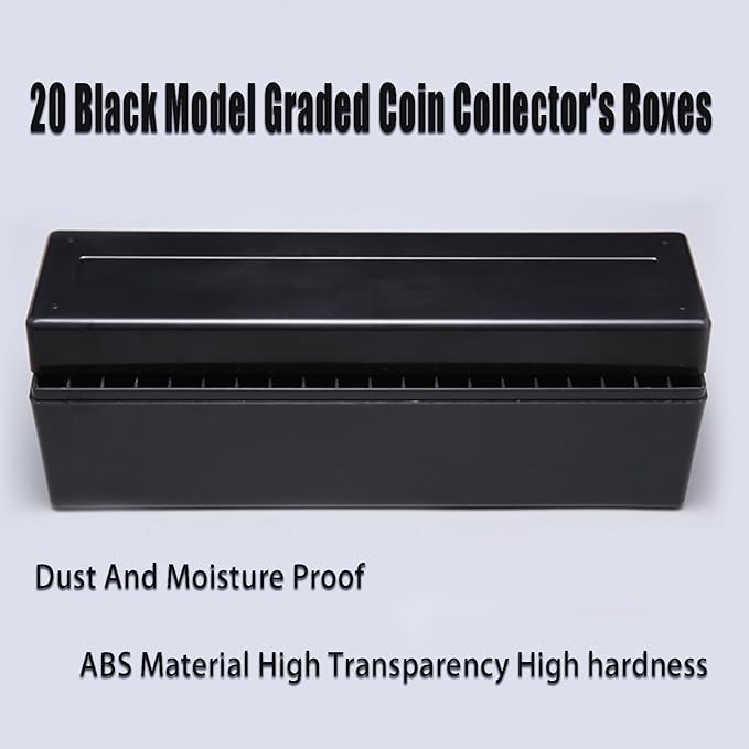 MUDOR 4 Pack Coin Slab Storage Box, Plastic Coin Slab Holder for Coin Collectors, Coin Holder Case Compatible with 20 Slab PCCB PCGS Coin Holders, Olny Box