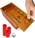 SWOOC Games - Coin Drop™ | Simple + Strategic Dice Games for Families with Coins Included for 2-6 Players | Works W/Pennies Too | Get Rid of Coins to Win | Board Games for Kids | Penny Game Wood Box