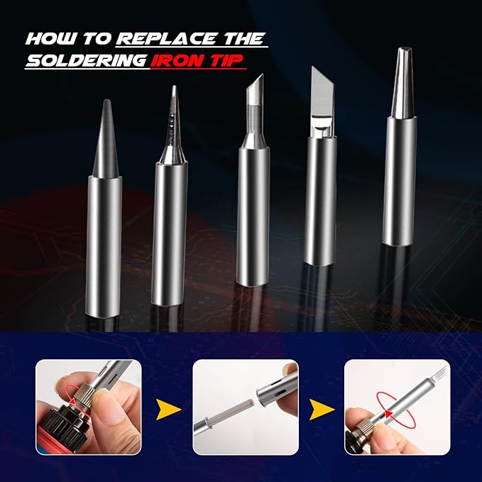 Soldering Iron Kit, 60W 110V Soldering Welding Kit with Ceramic Heater, 10 in 1 Adjustable Temperature Welding Tools, Solder Irons Pen for Metal, Jewelry, Electric Repairing, DIY
