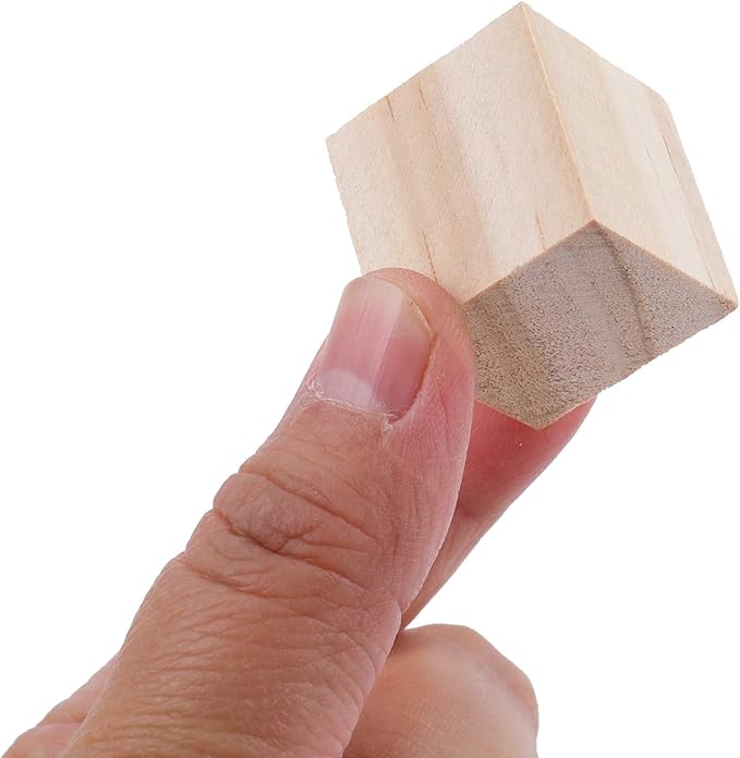 Tosnail 150 Pack 1 Inch Unfinished Wooden Cubes, Blank Wooden Blocks for Crafts Making