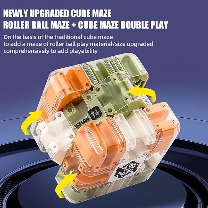 Large Labyrinth 3D Puzzle Maze Cube, 3D Puzzle Maze Games, Rubik Race Game, Engaging Brain Teaser Toy for Stress Relief & Logic Development, Educational Focus Game Gift for Adults Teens (1PC)