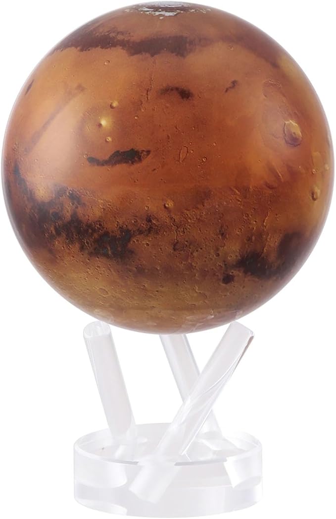 MOVA Mars Globe – 6” Rotating Planet Model for Space Decor and Astronomy Gifts | Solar-Powered Motion | No Batteries or Cords Needed