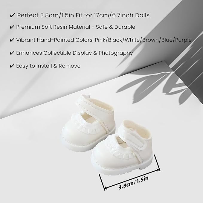 Clothes for Dolls Accessories, Outfit Set 5 Pieces Gauze Dress for 15cm 17cm Doll (No Doll), Romantic Hat Skirt Shoes Doll Clothing Set Replacement Purple
