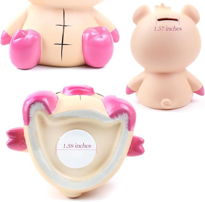 Winsterch Pig Piggy Bank for Boys and Girl,Ceramic Pig Bank Money Box Toy,Coin Bank Birthday Gifts for Kids