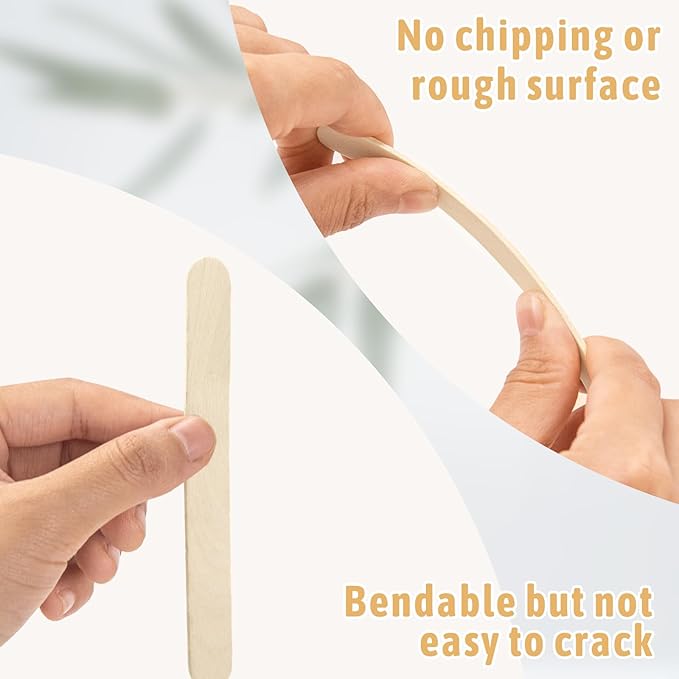 WISYOK 2000 PCS 6 Inch Wooden Popsicle Sticks for Crafts, Wooden Craft Sticks, Wide Lollipop Sticks, Treat Sticks Ice Pop Sticks for Creative Designs or Kids Education, Home Art Projects