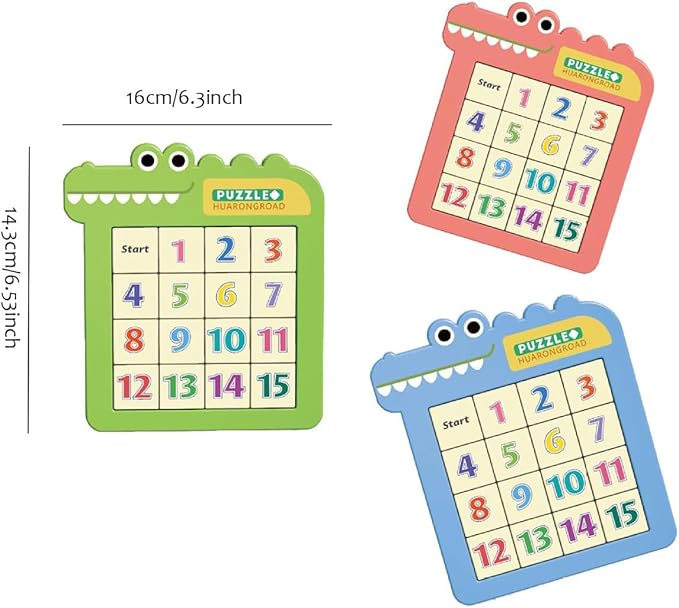 Dementia Activities for Seniors, Slide Number Puzzle Travel Game Gifts for Dementia Patients (Number, Blue) 99-5