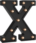 Foaky Black LED Letter Lights for Room Decor - Bedroom Wall Decor, Alphabet Lights for Home, Wedding, Party - Battery Operated （X）