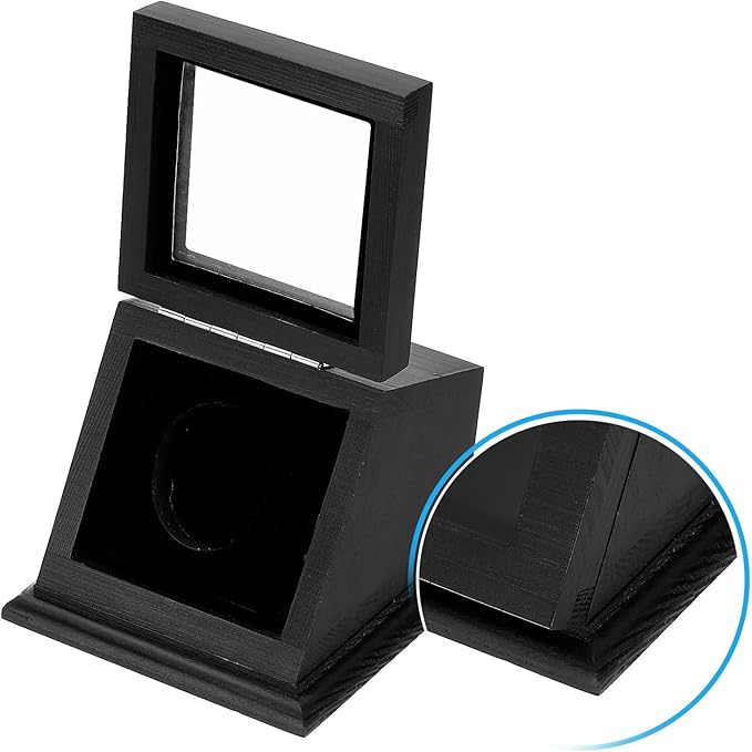 PATIKIL Coin Display Case, 1 Slot Coin Presentation Display Box Coin Box Coin Case with Coin Holder Fit 38-44.5mm Coin for Silver Dollar Collectors, Black