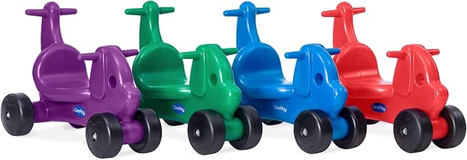 CarePlay Puppy Ride-On Toy, 2-in-1 Design with Push Handles, Walker & Ride-On Toys for Toddlers, 1-3 Year Old Boys & Girls, Durable Polyethylene Body, 4-Pack Blue, Red, Green, & Purple
