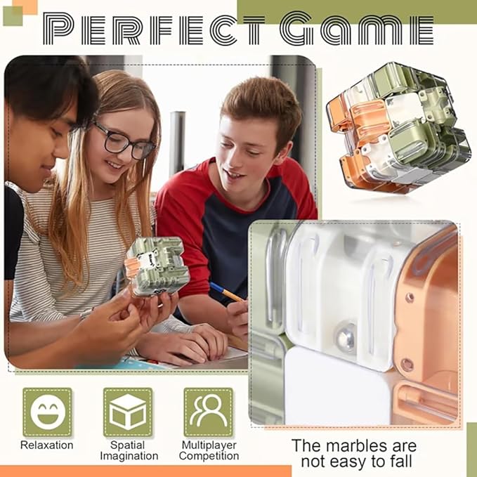Large Labyrinth 3D Puzzle Maze Cube - Engaging Brain Teaser Toy, High Difficulty Puzzle, 3D Magic Cube Maze Ball Puzzles - Spatial Awareness Brain Training Toy ﻿(1 PC)