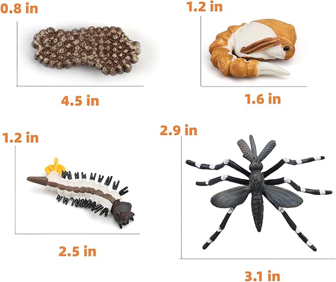 Montessori Life Cycle Animal Figures with Flash Cards, Realistic Animal Figurines Toy, Educational Matching Game for 3+ Year Old Toddlers Kids (Mosquito)