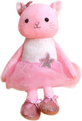 Plush Ballerina Dolls Kitten Cat Stuffed Animals Toys Ballet Dance Recital Gifts for Girls 15.5 Inches (Pink)