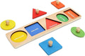 Montessori First Jumbo Knob Wooden Shape Puzzles for Toddlers,Montessori Multiple Peg Shapes Puzzle Sorter Board for Baby Kids Boy Girl,Preschool Learning Peg Puzzle Board Toys