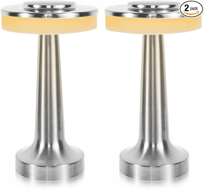 Cordless Table Lamp, Portable LED Desk Lamp, Table Sensor Control Beside Lamps, Kids Night Light with Stepless Dimming & Charging Completed Tip Light & 3 Colors Changing