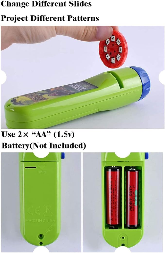 Georgie Porgy Children Projector Toys Educational Science Set Wall Ceiling Tent Torch Flashlight for Kids Gifts for Boys Girls (Wild Animal)