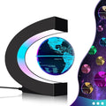Magnetic Levitating Floating Globe with Multicolor LED Lights, Cool Gadgets C Frame Floating Globe for Office Home Desk Decor, Cool Tech Gift for Men Father Husbands Boys