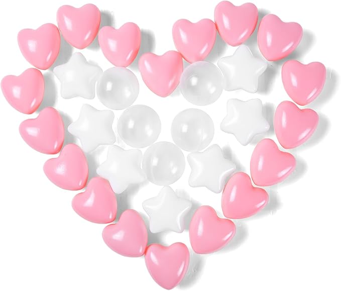Ball Pit Balls Pack of 100 200 500 - Star and Round Set BPA Free Phthalate Free Non-Toxic Crush Proof Play Balls Soft Plastic Balls for Toddlers Baby Kids Birthday Pool Tent Party