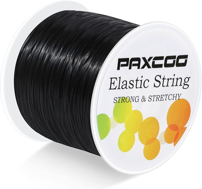 Black Elastic Stretchy String , Paxcoo Stretch Bead Cord for Bracelets, Necklaces, Jewelry Making and Beading Supplies