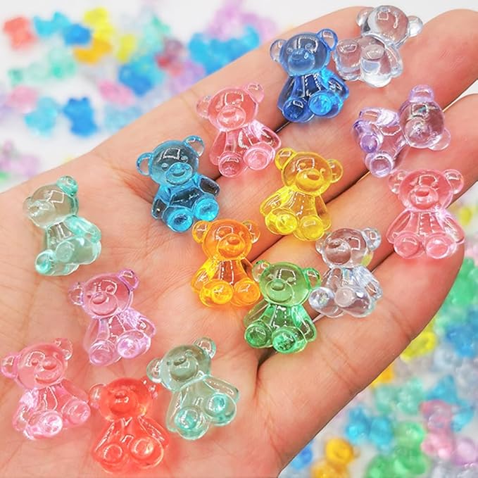 200 Pcs Acrylic Bears Sensory Bin Filler Plastic Bears Figurines Tiny Resin Animals to Hide Bulk Wedding Birthday Party Favors,Cute Table Decors,Gifts,Room Art Crafts,10 Colors